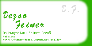 dezso feiner business card
